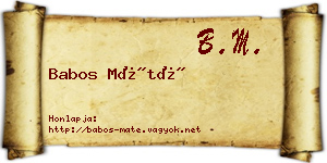 Babos Máté névjegykártya