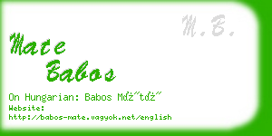 mate babos business card